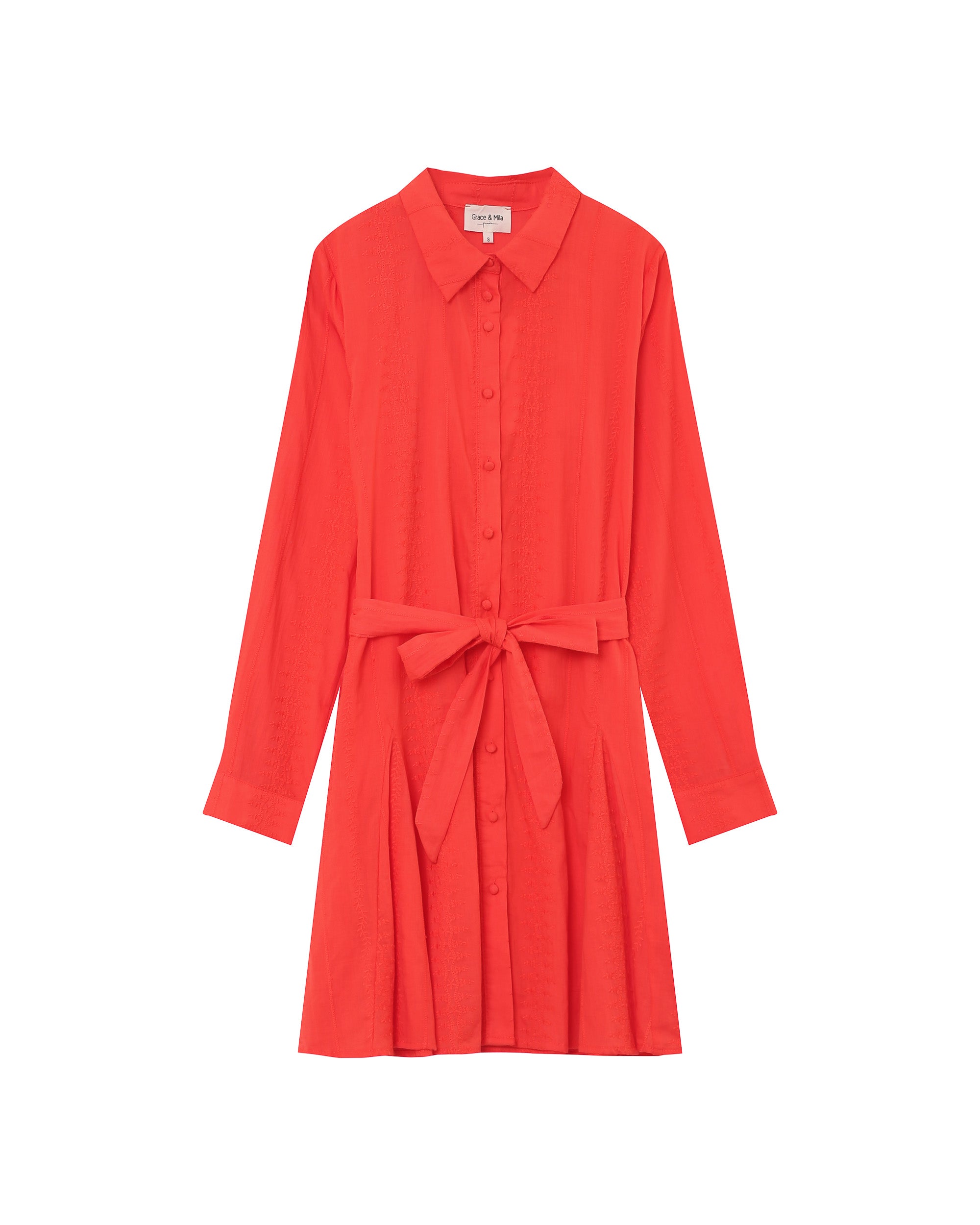 Robe chemise courte rouge Praline
