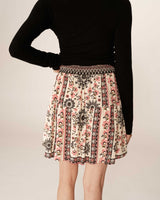 Jupe courte imprimée beige Precieuse