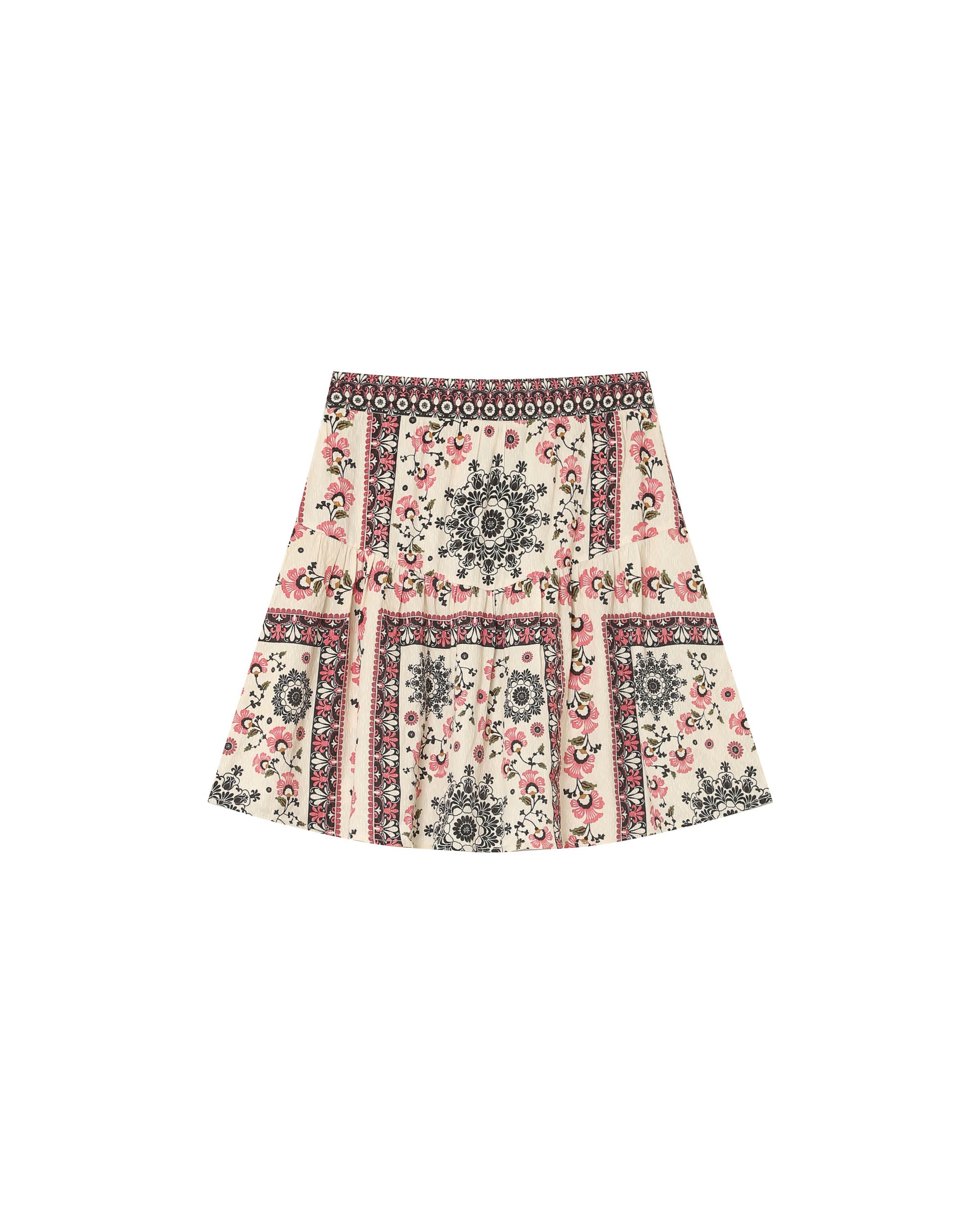 Jupe courte imprimée beige Precieuse