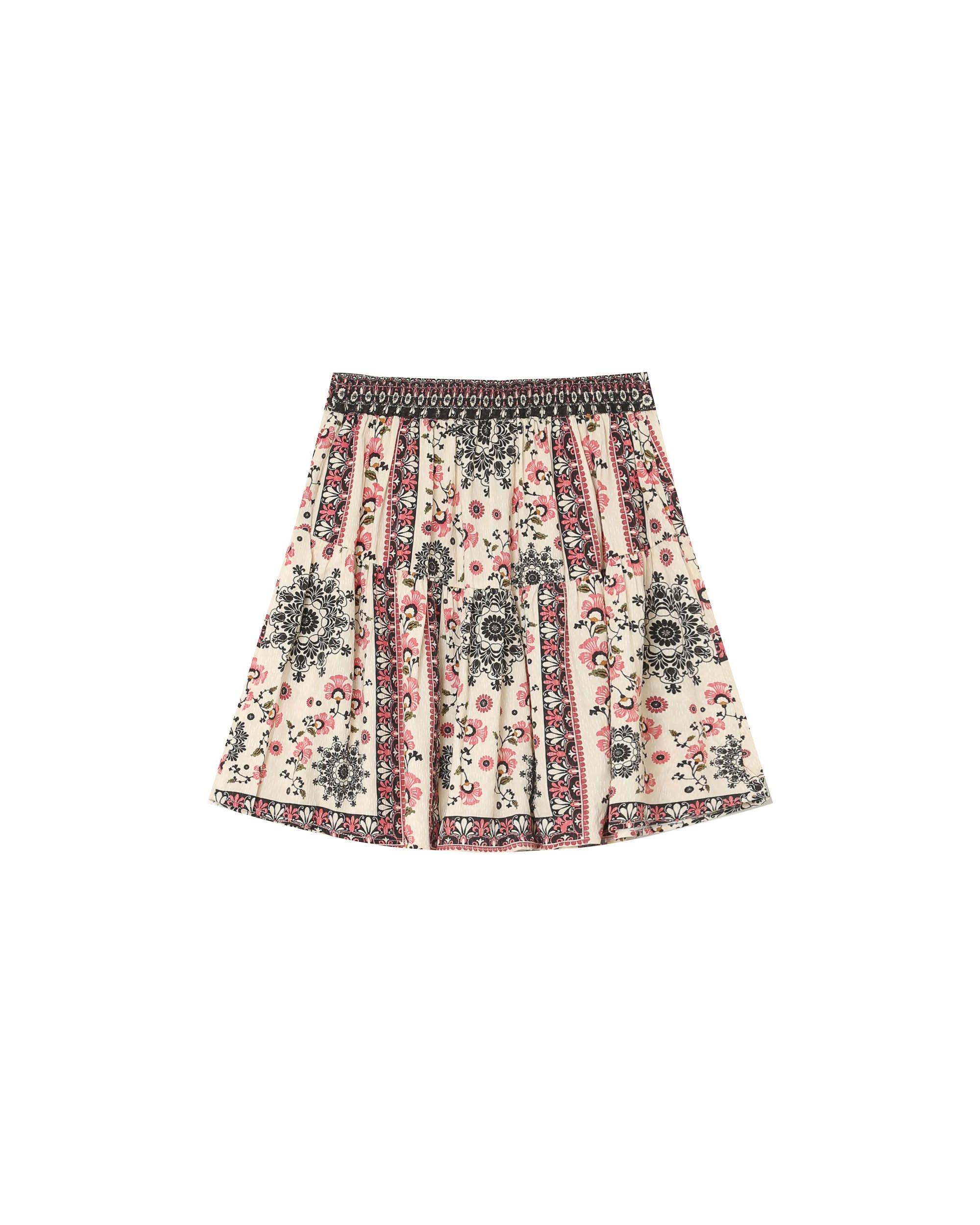 Jupe courte imprimée beige Precieuse