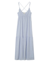 Robe longue a volants bleu Pretty