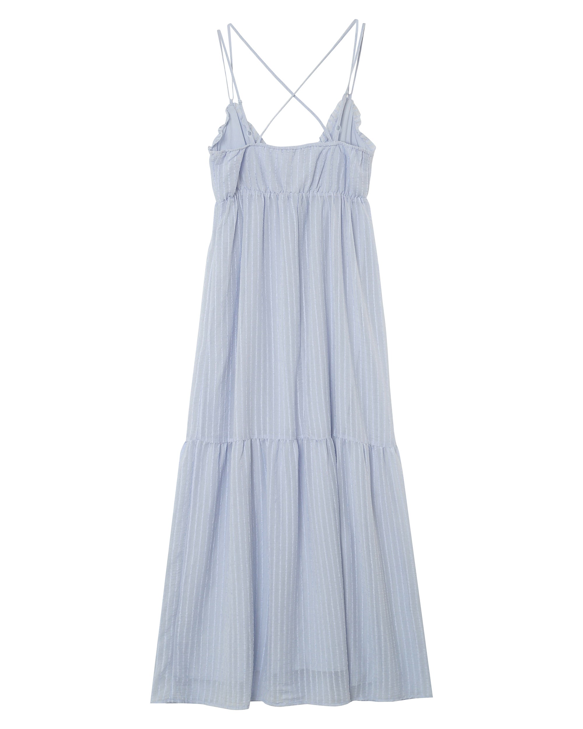 Robe longue a volants bleu Pretty