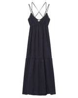 Robe longue a volants marine Pretty
