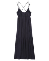 Robe longue a volants marine Pretty