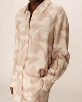 Patterned shirt beige Primo_13140