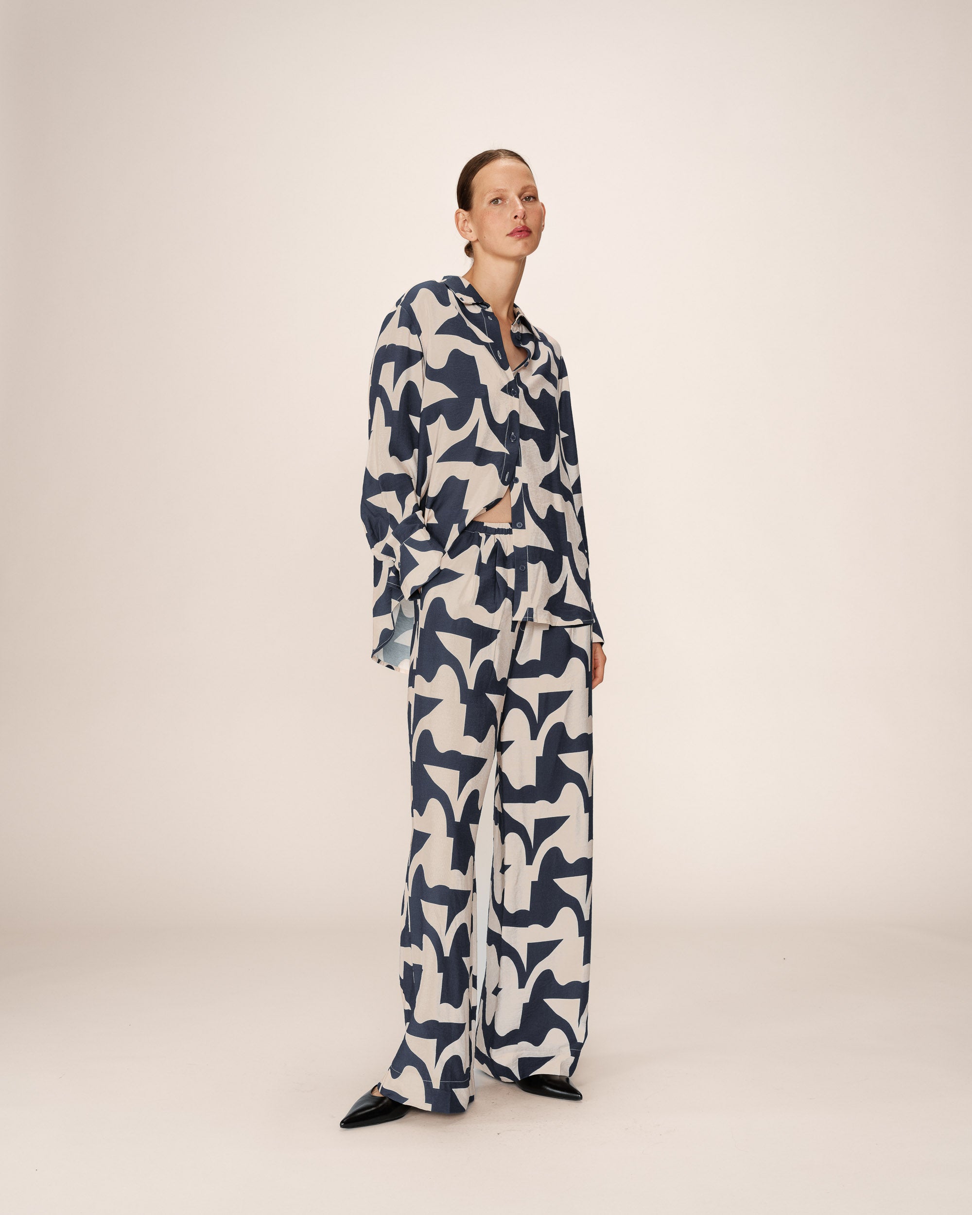 Patterned shirt navy Primo_13140