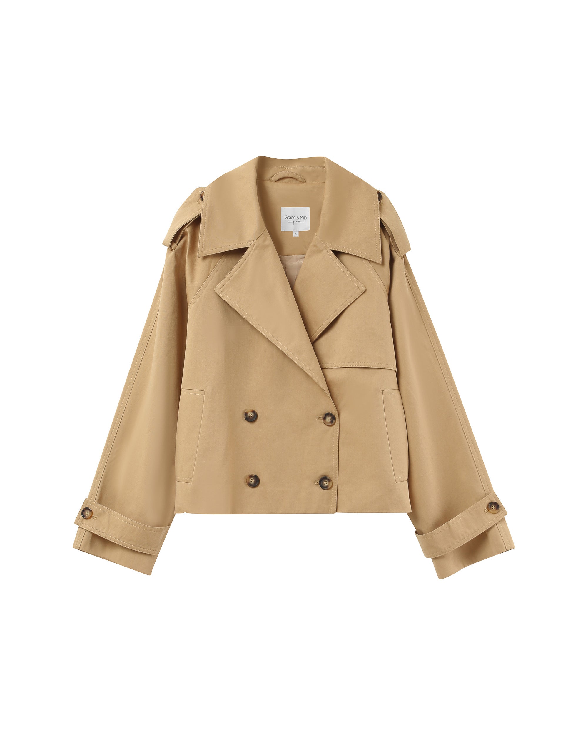 Short trench coat camel Printemps