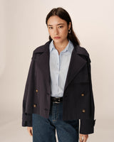 Short trench coat navy Printemps
