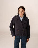 Short trench coat navy Printemps
