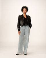 Faux leather bomber jacket black Prodige