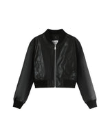 Faux leather bomber jacket black Prodige