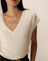 Fluid jersey top ecru Prosper_13033