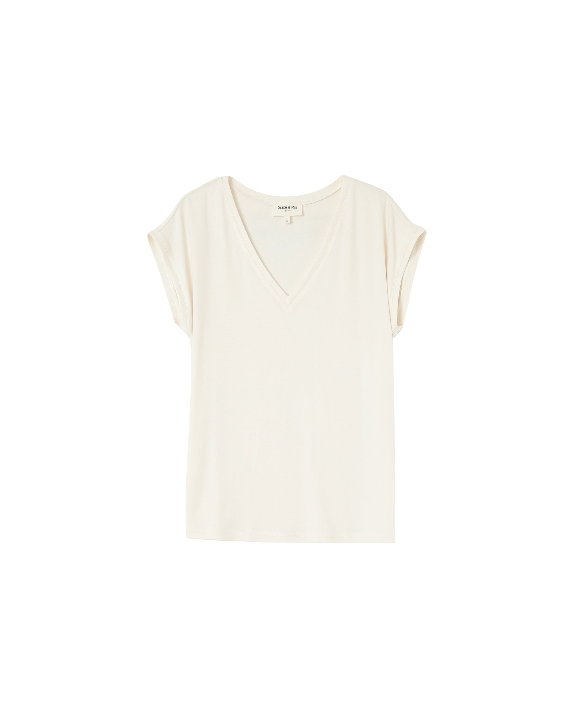 Fluid jersey top ecru Prosper_13033