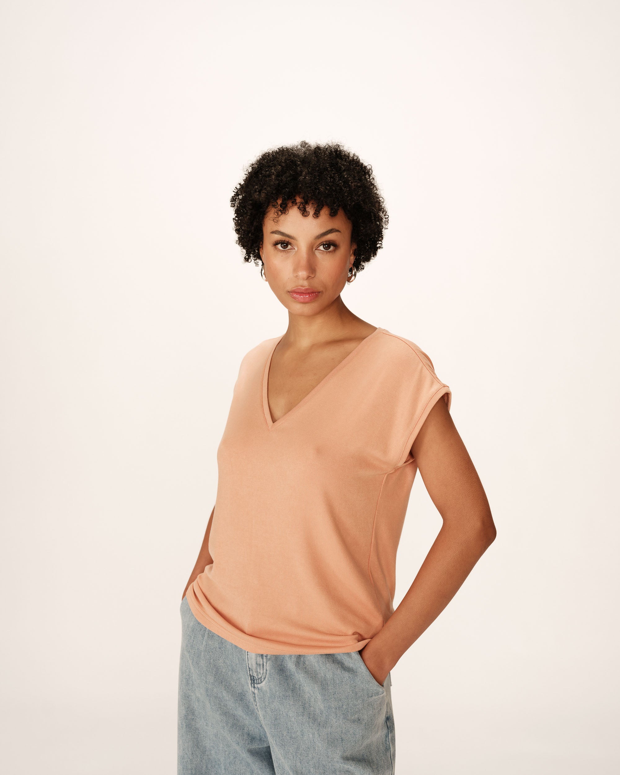 Fluid jersey top peach Prosper_13033