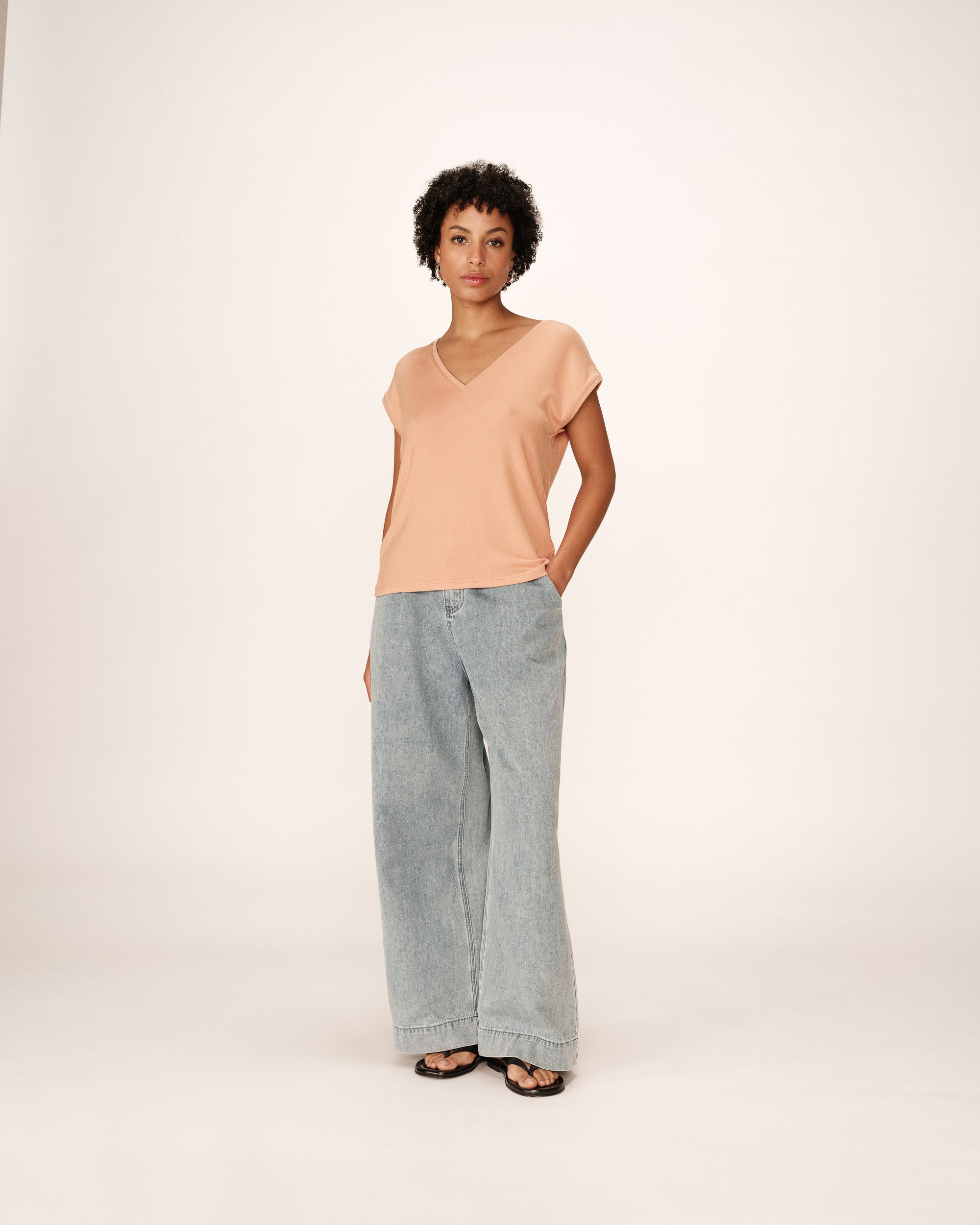 Fluid jersey top peach Prosper_13033