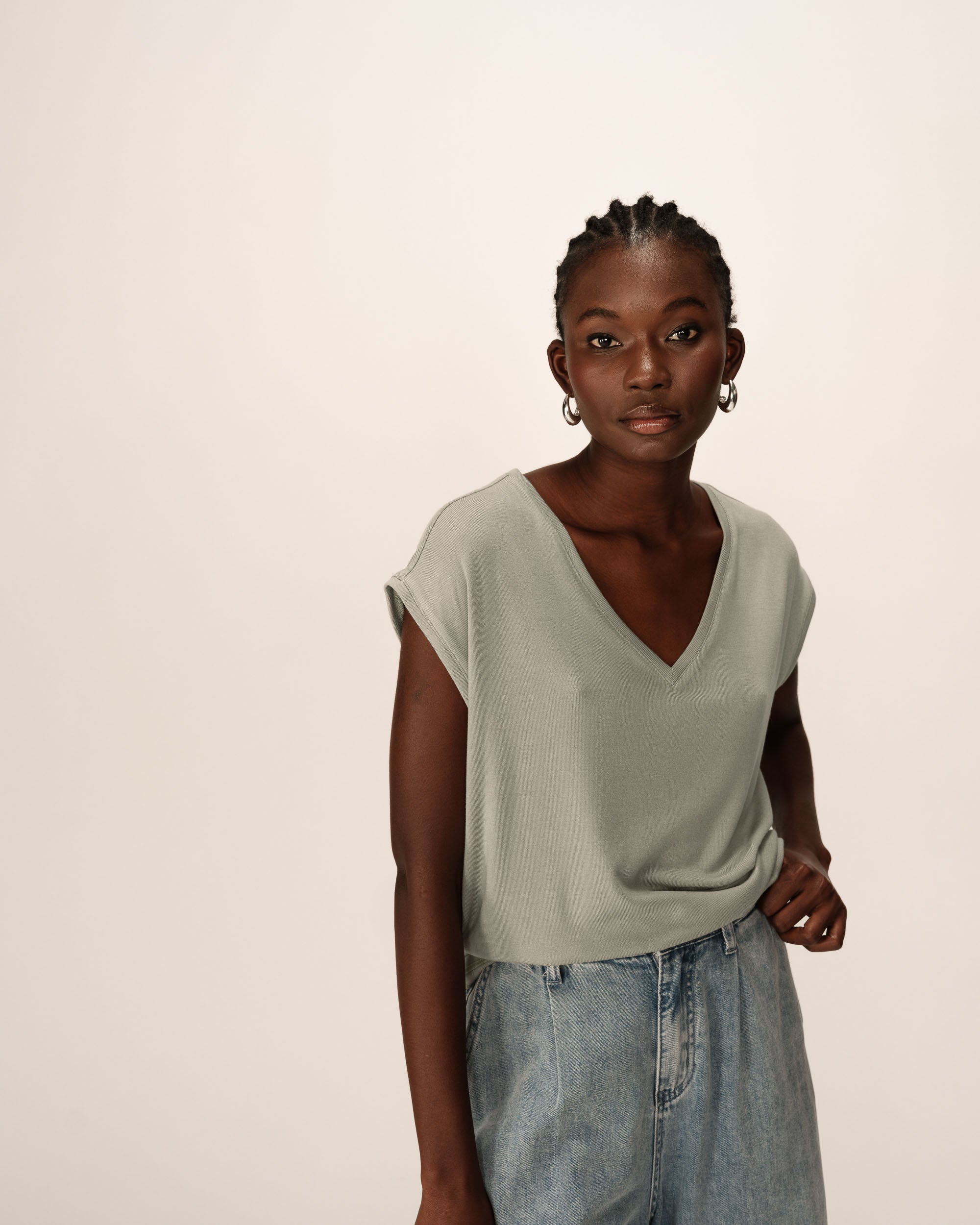 Fluid jersey top green Prosper_13033