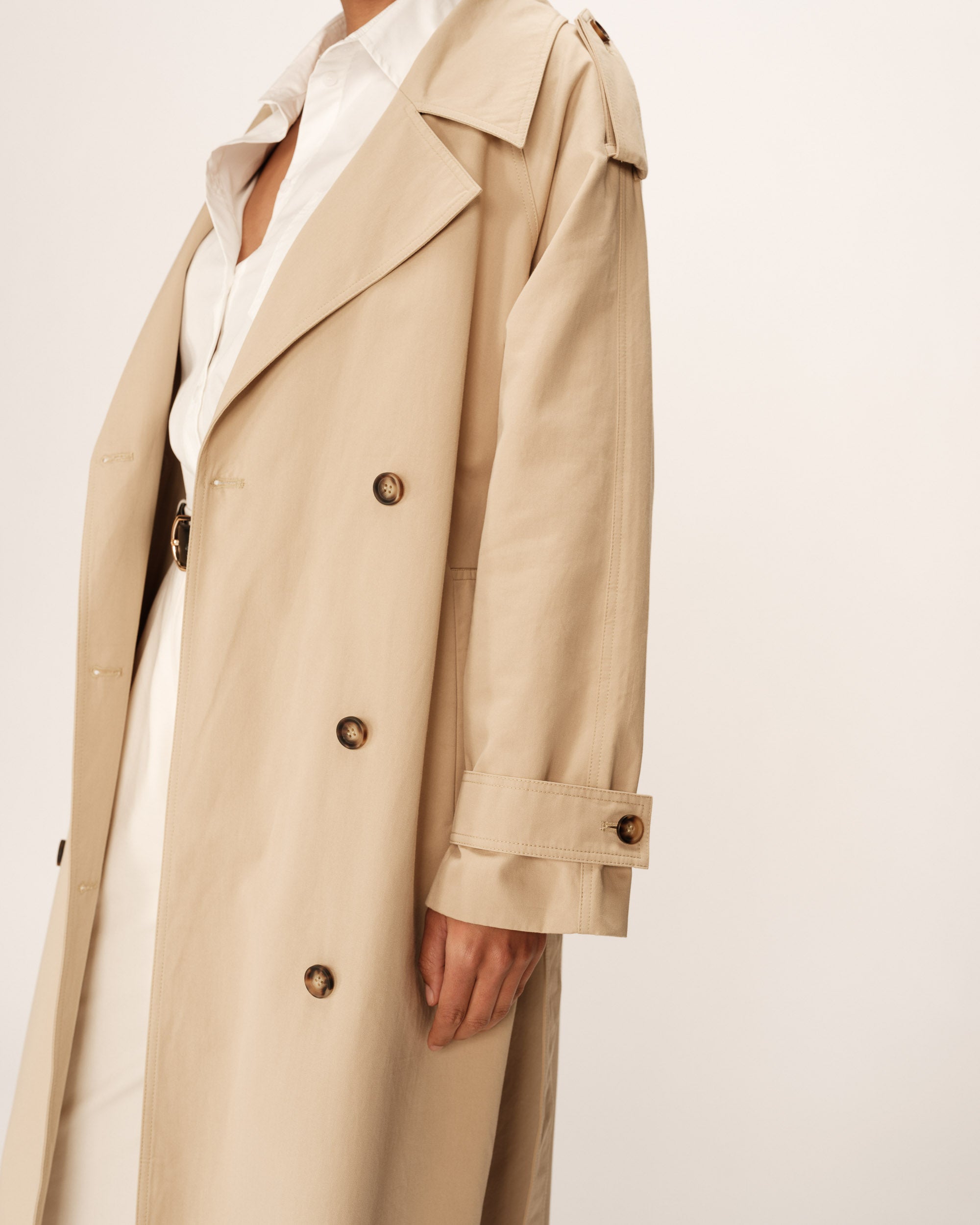 Long cotton trench coat beige Proust