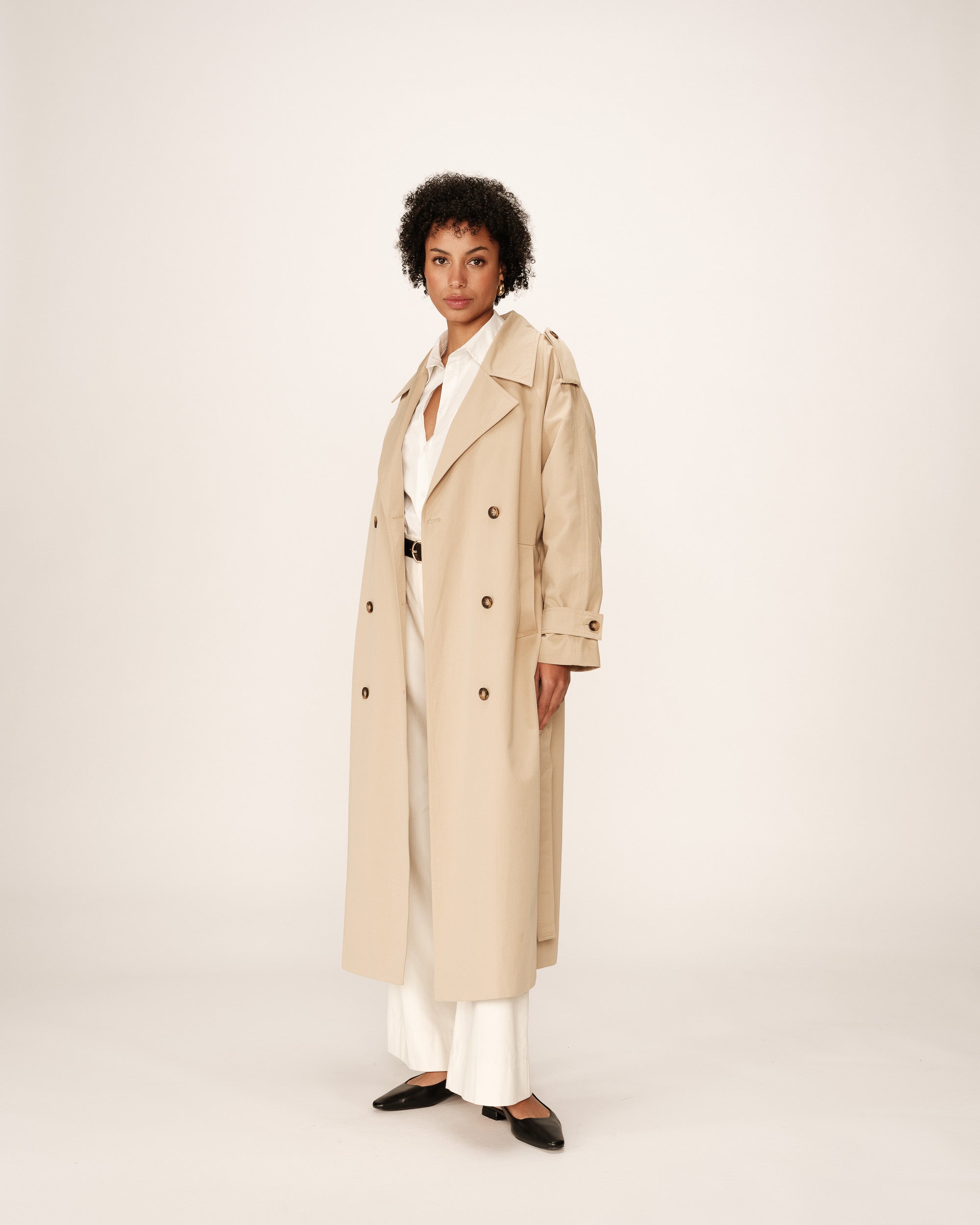 Long cotton trench coat beige Proust
