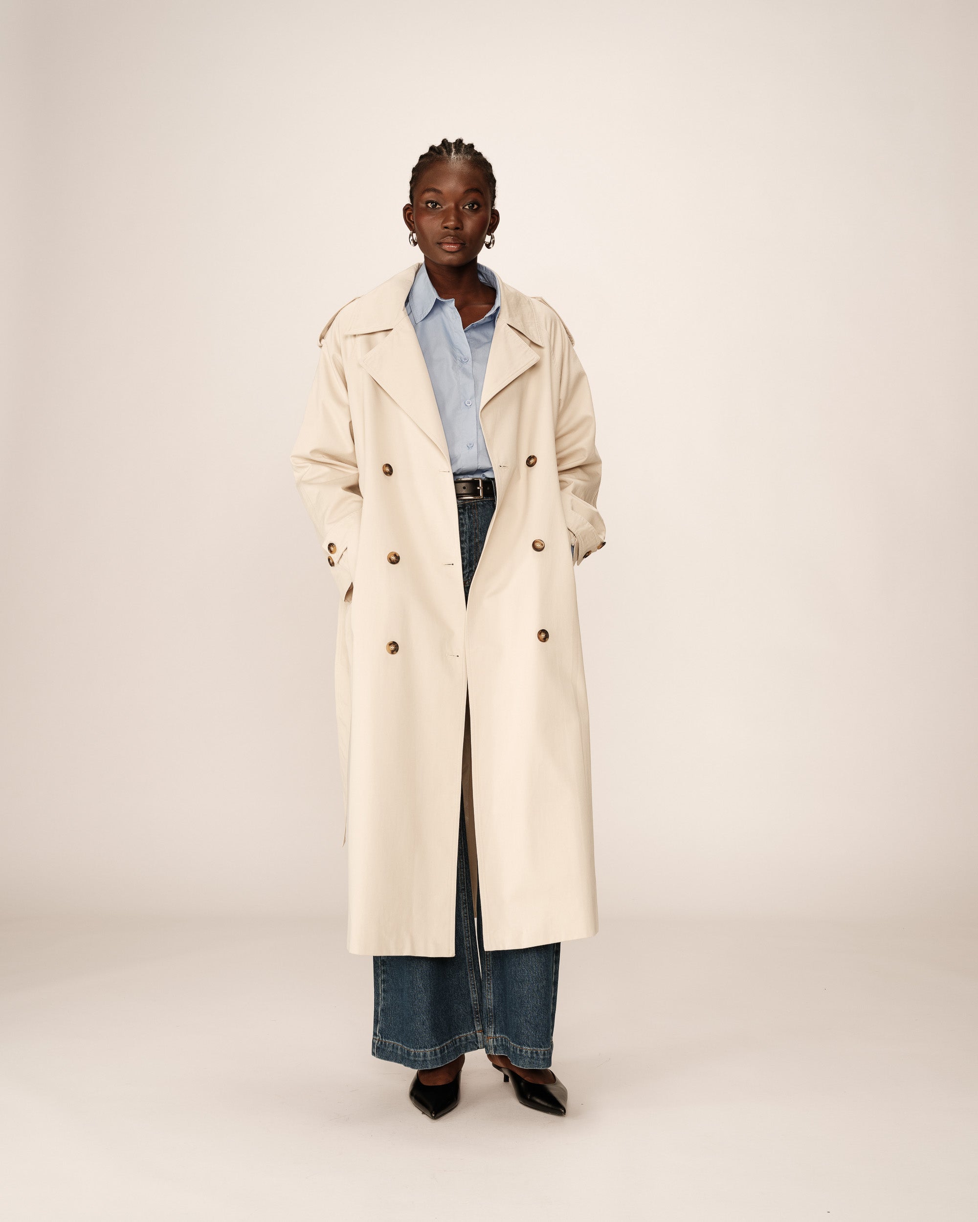 Long cotton trench coat ecru Proust