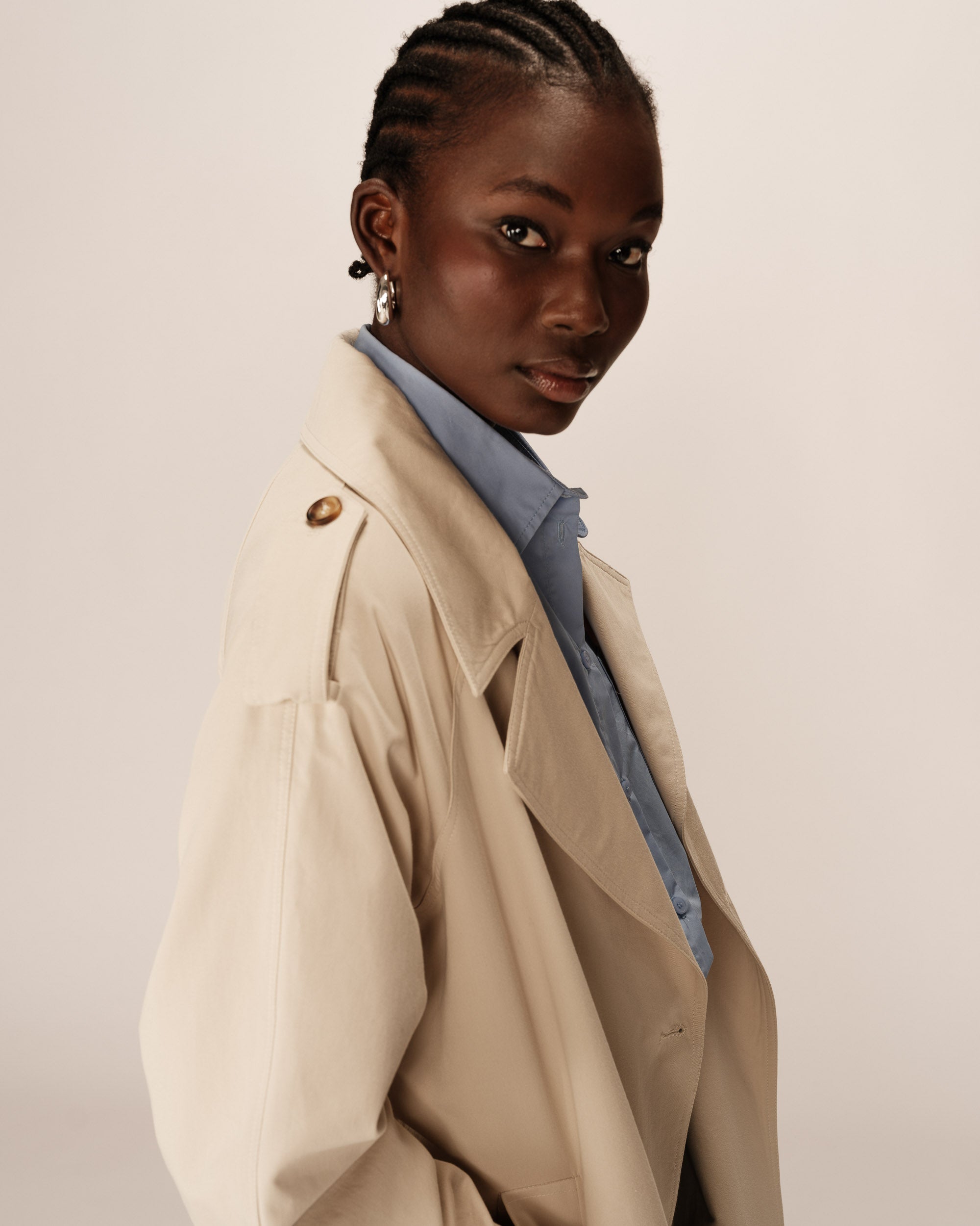 Long cotton trench coat ecru Proust