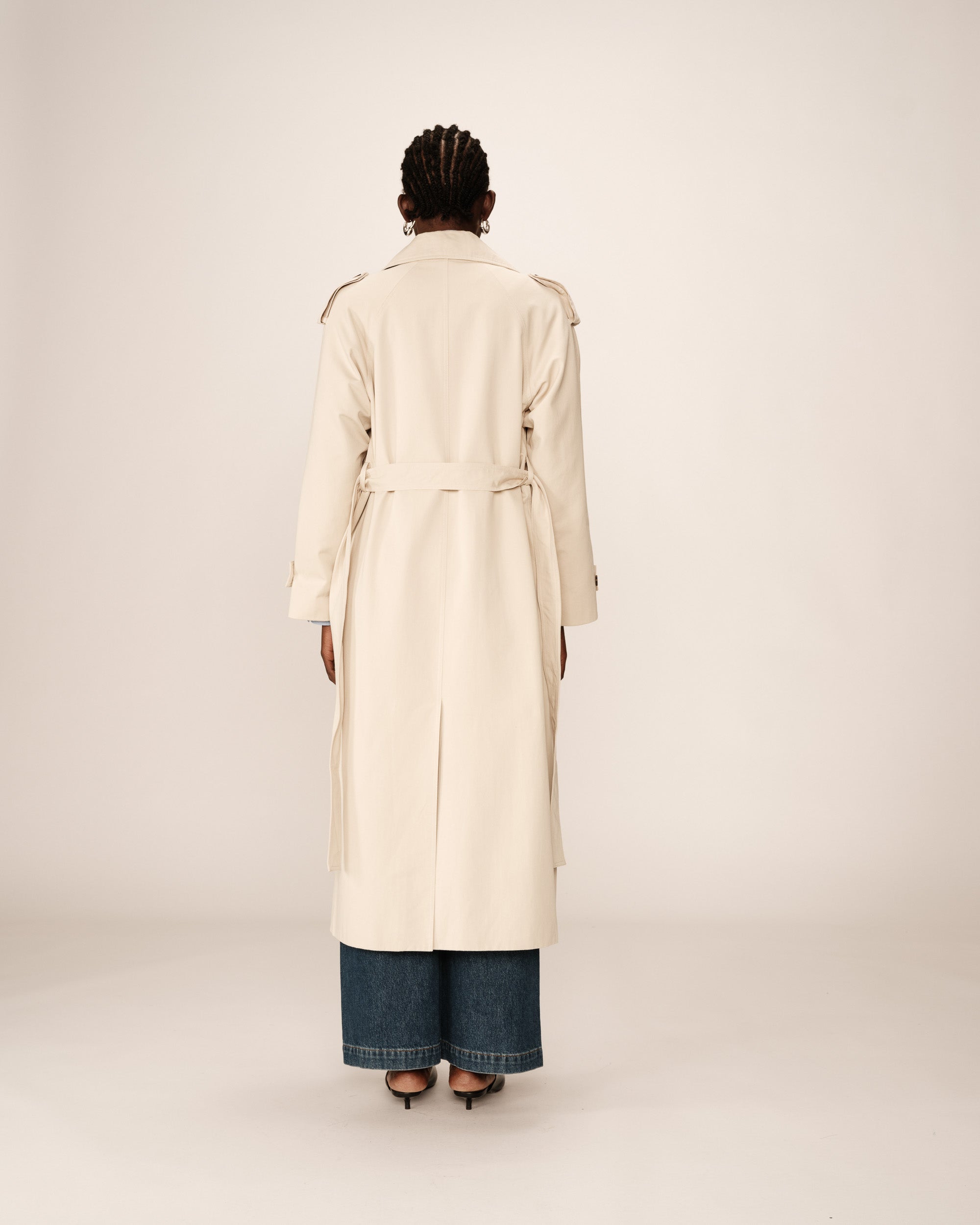 Long cotton trench coat ecru Proust