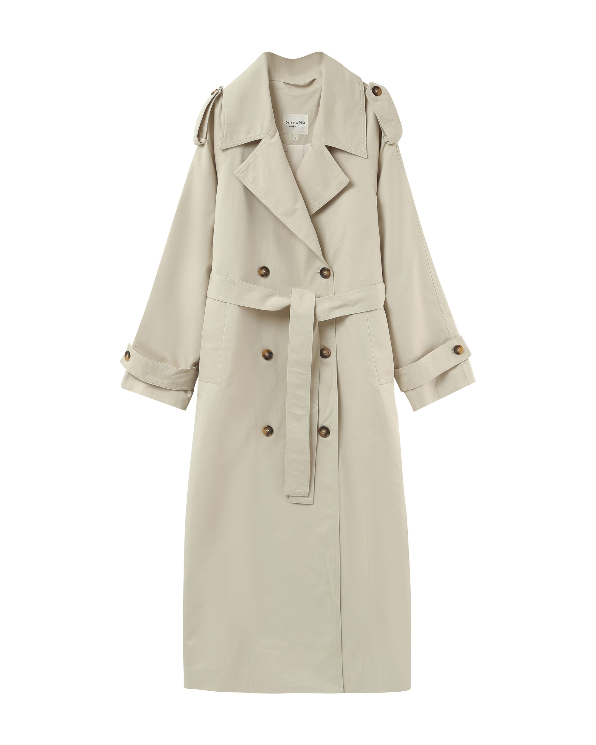 Long cotton trench coat ecru Proust