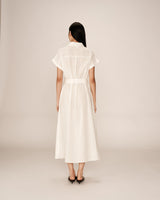 Robe longue lin et coton ecru Prudence