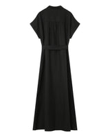 Robe longue lin et coton noir Prudence