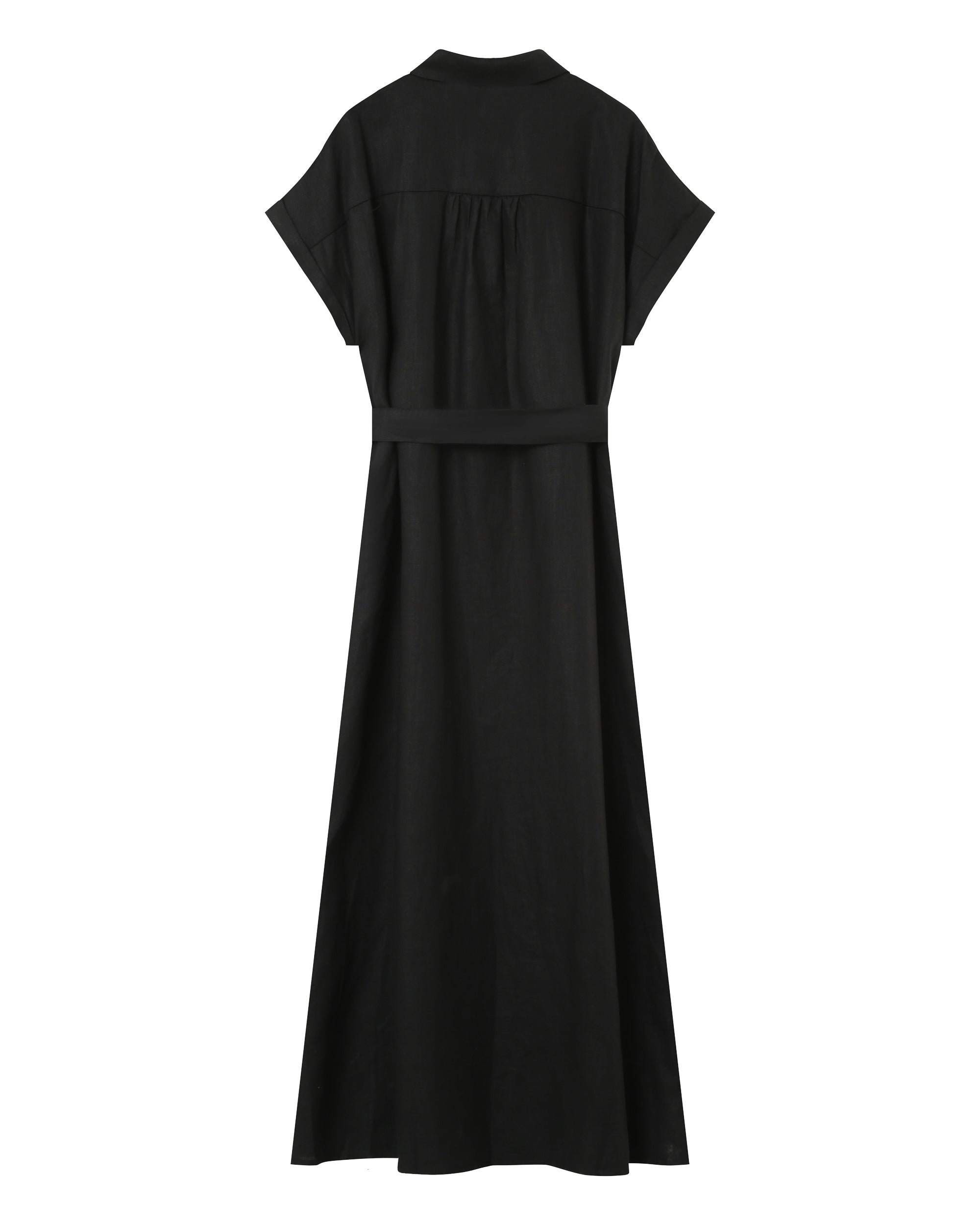 Robe longue lin et coton noir Prudence