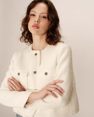 VESTE ECRU PRUNE
