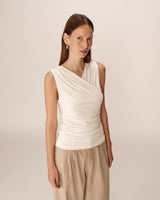 Top sans manches drape ecru Pure