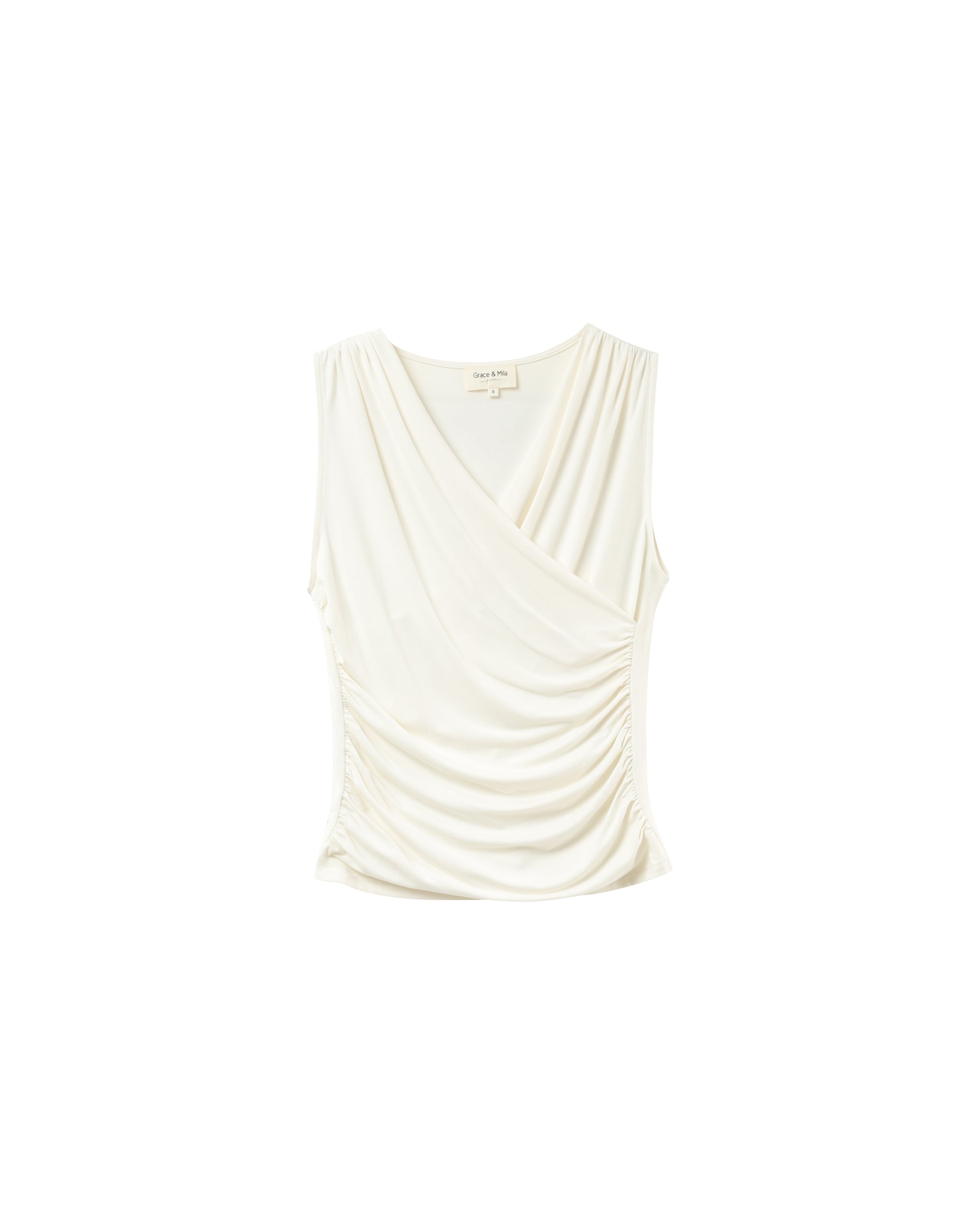 Top sans manches drape ecru Pure