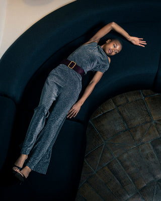 Pantalon large en lurex argent Truth