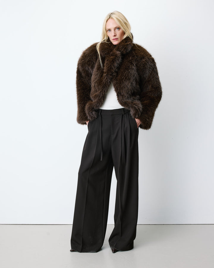 Pantalón de pernera ancha chocolat Ardoise