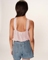 Top fluide col torsade rose Racine