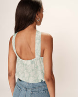 Top fluide col torsade vert Racine