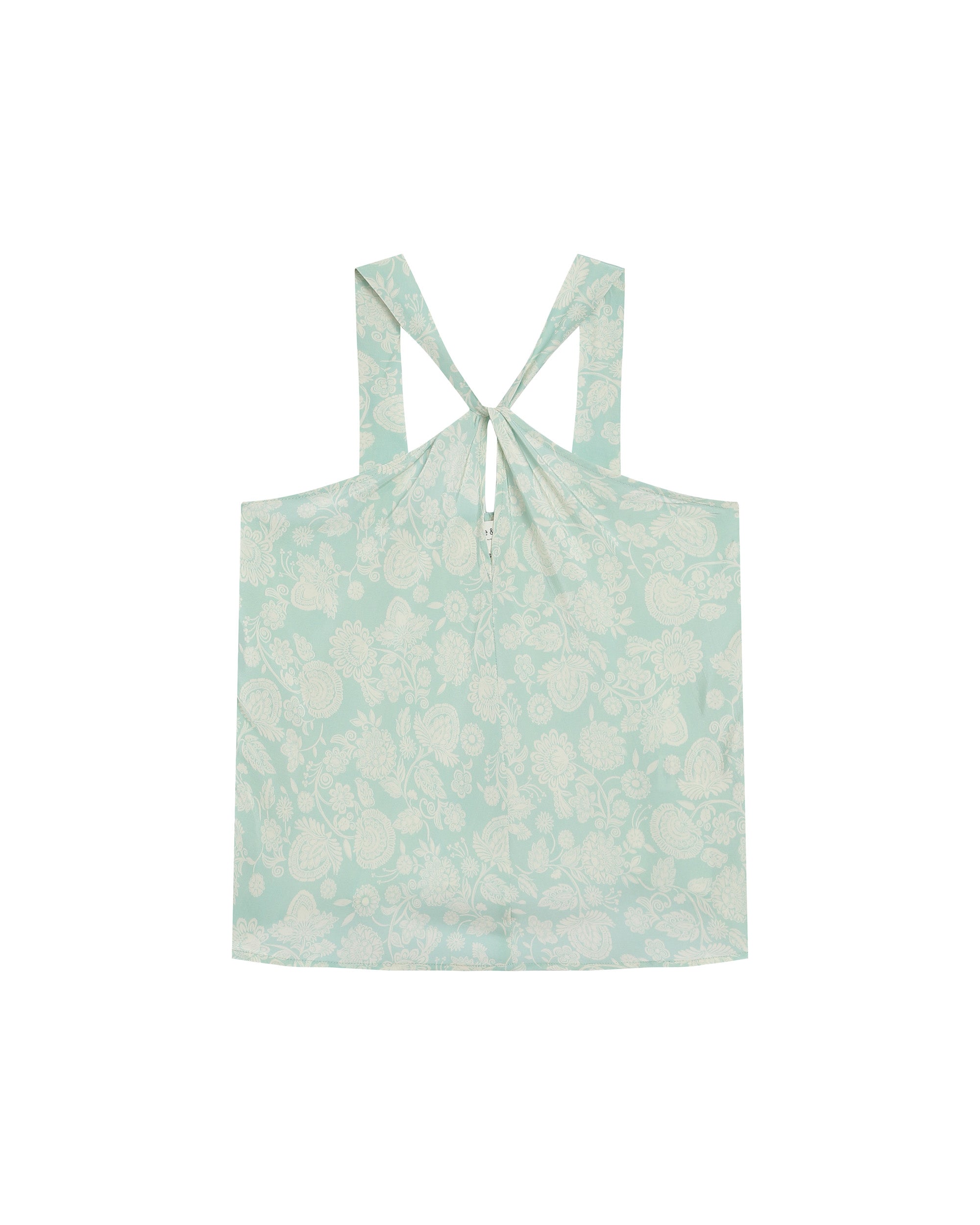 Top fluide col torsade vert Racine