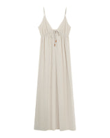 Robe longue rayee en coton ecru Raja