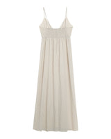 Robe longue rayee en coton ecru Raja