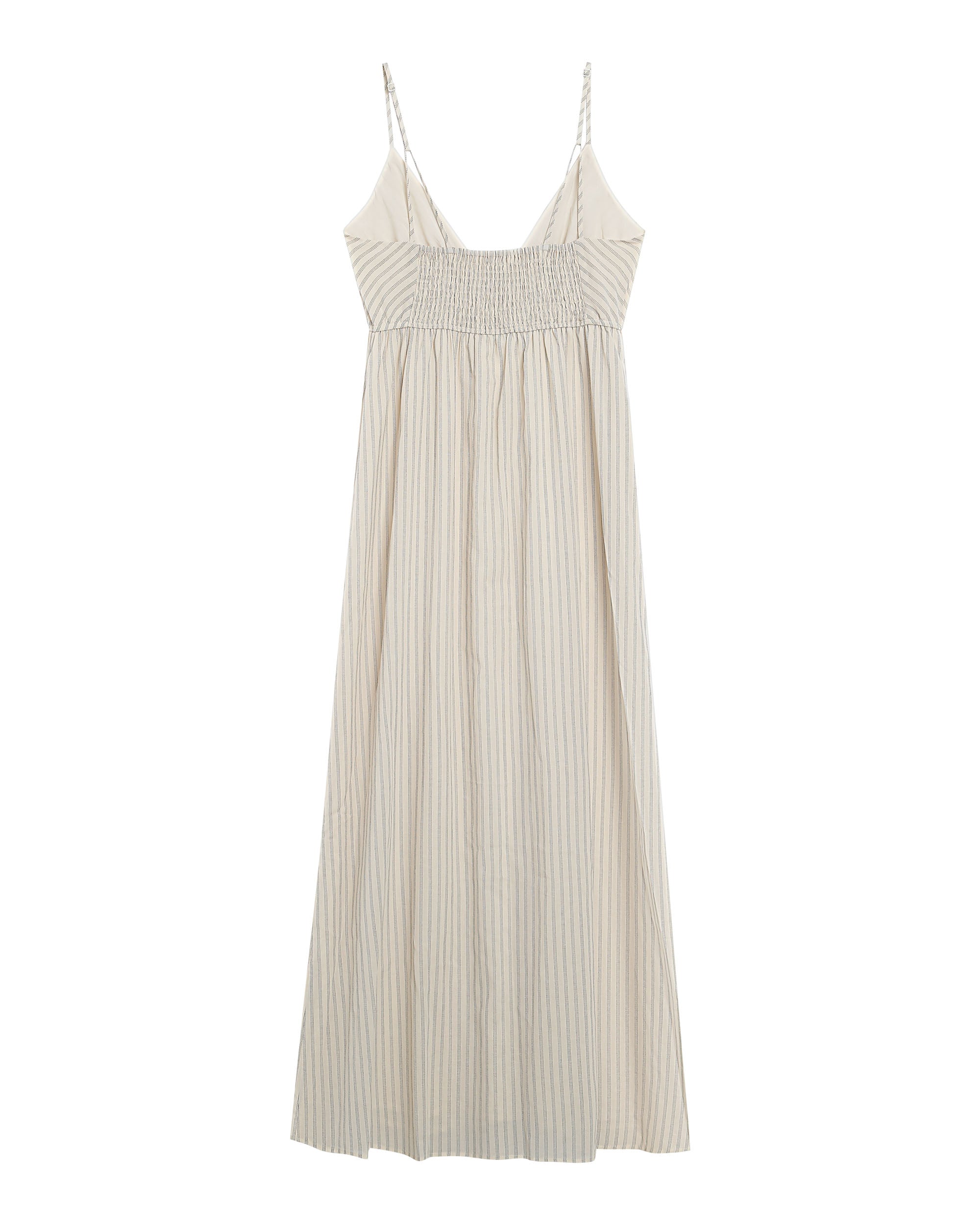 Robe longue rayee en coton ecru Raja