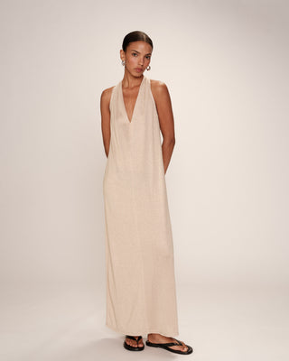 ROBE MI-LONGUE CHAMPAGNE RANI