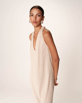 ROBE MI-LONGUE CHAMPAGNE RANI