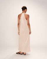 Robe mi-longue en lurex champagne Rani