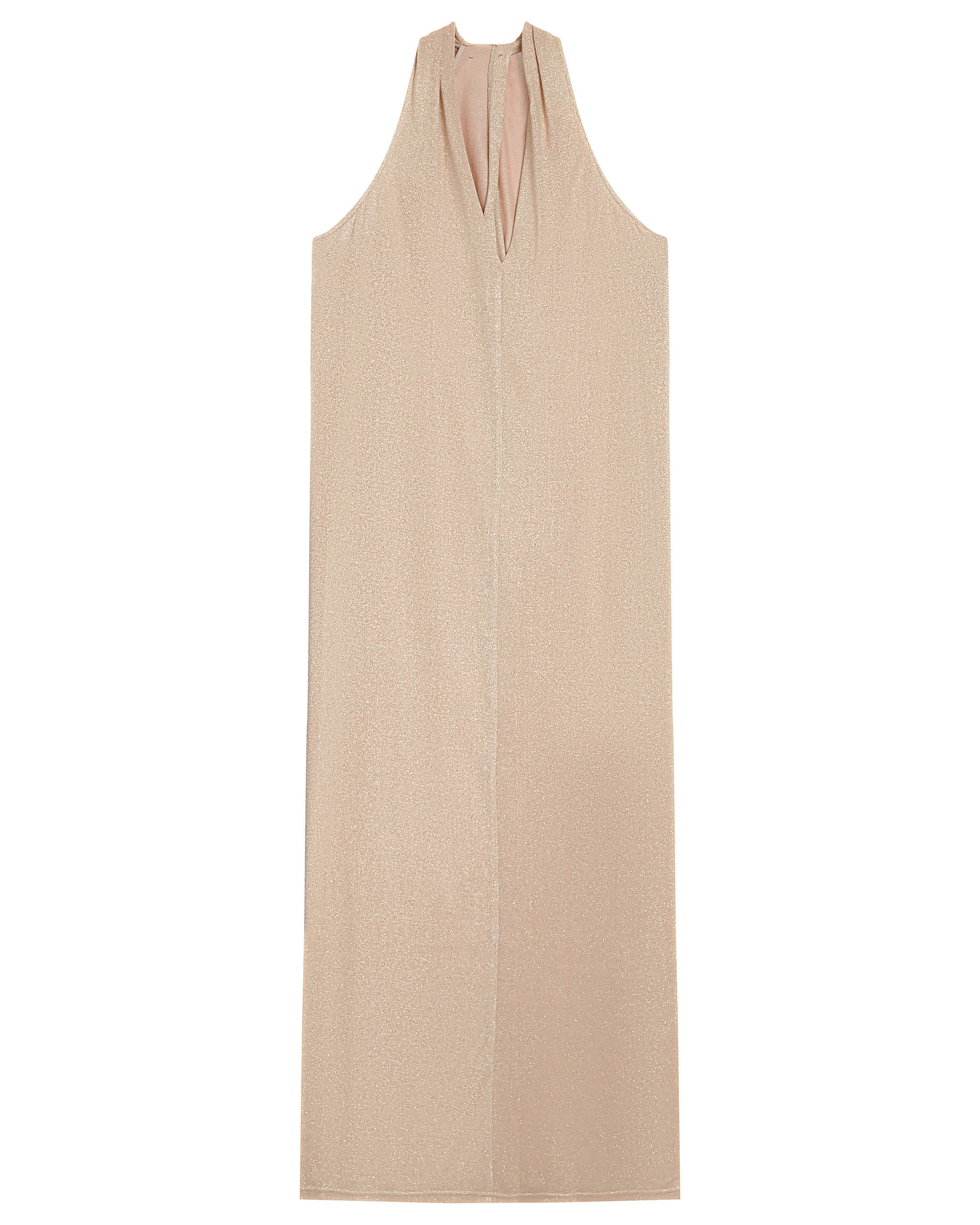 Robe mi-longue en lurex champagne Rani