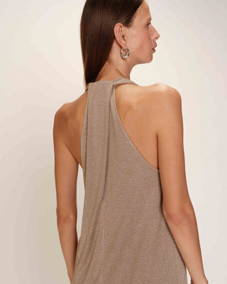 ROBE MI-LONGUE TAUPE RANI