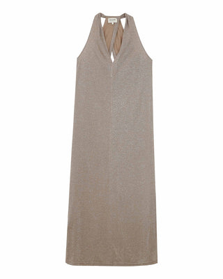ROBE MI-LONGUE TAUPE RANI