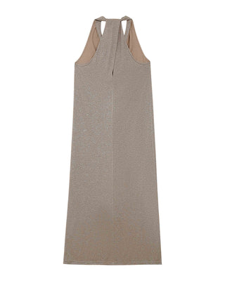 ROBE MI-LONGUE TAUPE RANI