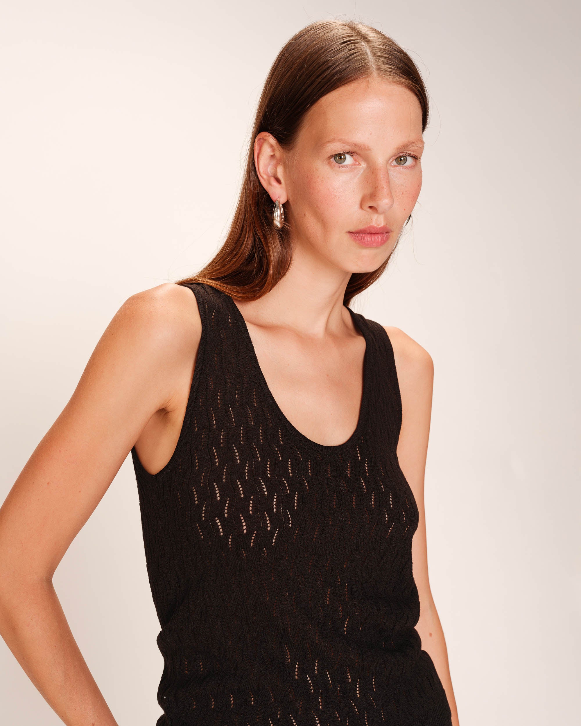 Top maille ajoure noir Rarely