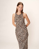 Robe longue imprimée beige Ray