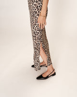 Robe longue imprimée beige Ray